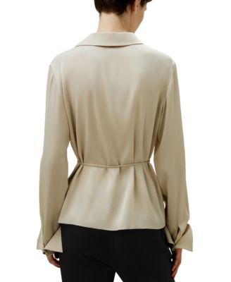 Asymmetrical Shirt with Waist Tie