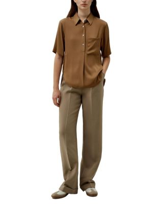 Half-Placket Short Sleeve Button Up Shirt