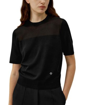 Sophisticated Dual-Knit Silk T-Shirt