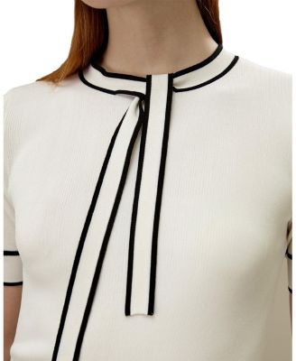 Silk Knit Top with Ribbons