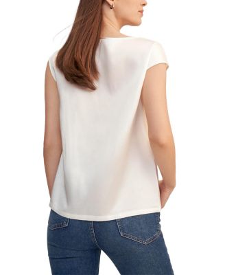 Basic Cap Sleeves Silk Tee