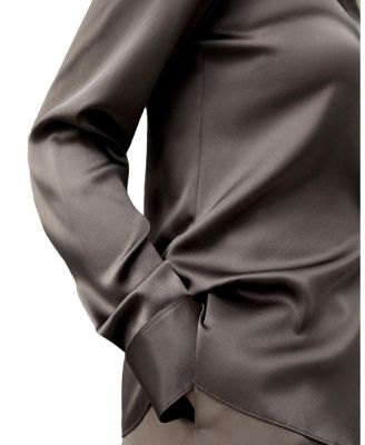 Elegant Silhouette Silk Shirt