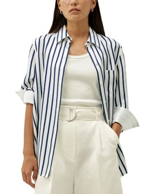 Oversized Palma Stripe Silk Shirt