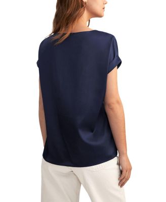 Short Sleeves Round Neck Silk Tee