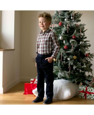 Boys' Ivory Tartan Shirt - Little Kid, Big Kid