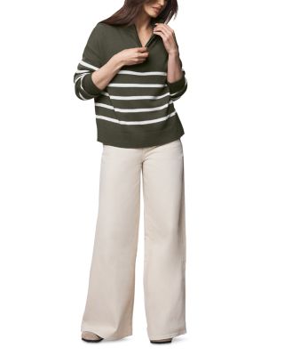 Georgie Stripe Quarter Zip Sweater