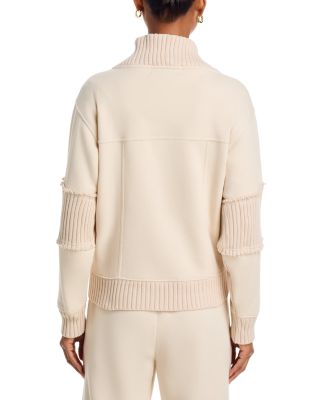 Rib Trim Quarter Zip Sweatshirt