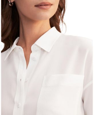 Drop Shoulders Oversize Silk Shirt