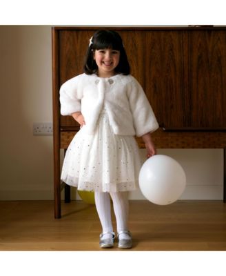 Girls' Diamonte Faux Fur Jacket - Little Kid, Big Kid