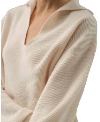 Ribbed Cashmere Polo Sweater