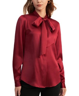 Women's Bow-tie Neck Silk Blouse