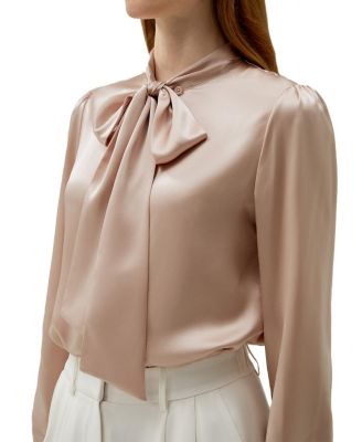 Women's Bow-tie Neck Silk Blouse