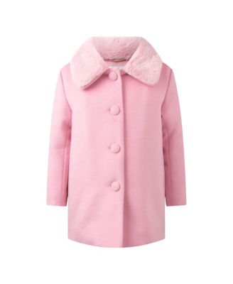 Girls' Faux Fur Collar Coat - Little Kid, Big Kid