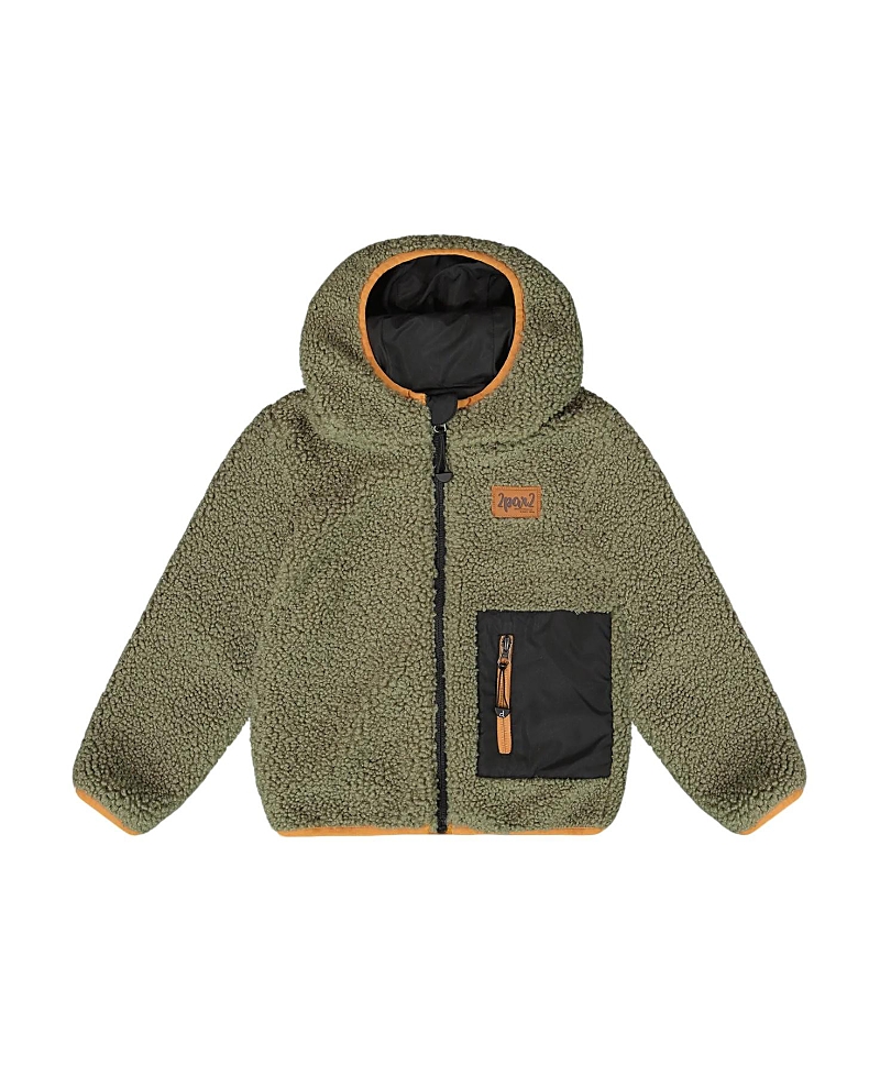 Deux Par Deux Unisex Reversible Mid-season Sherpa Jacket - Baby In Brown