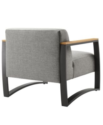 Sauve Outdoor Patio Aluminum and Fabric Armchair