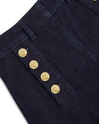 Athena High Rise Flare Leg Jeans In Dark Blue 