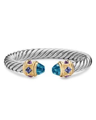 Renaissance&reg; Cable Flex&reg; Bracelet in Sterling Silver with 14K Yellow Gold, 9mm