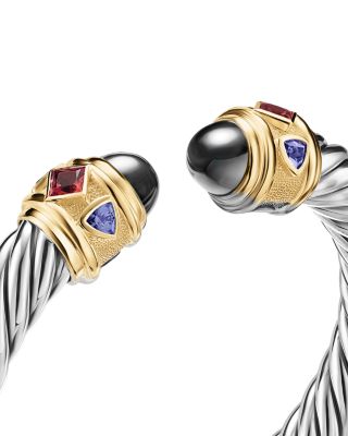 Renaissance&reg; Cable Flex&reg; Bracelet in Sterling Silver with 14K Yellow Gold, 9mm