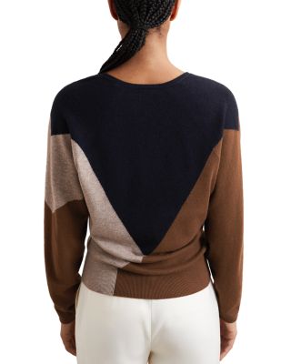 June V Neck Colorblocked Sweater 