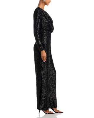 Long Sleeve Sequin Jumpsuit 