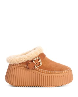 Women's Nama Shearling Lined Wedge Mules