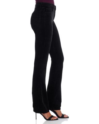 Stevie Velvet High Rise Straight Jeans in Noir
