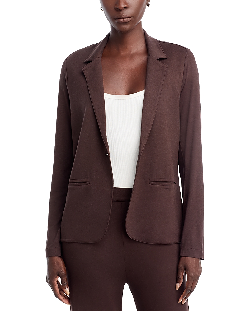 Majestic Knit One Button Blazer In Brown