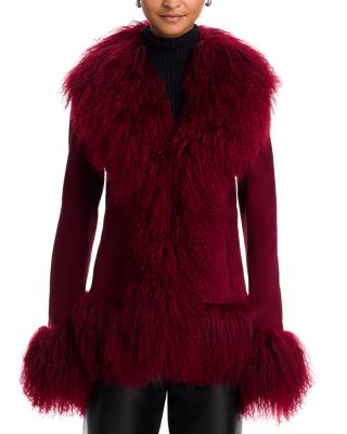 Dorothy Suede & Shearling Trim Coat