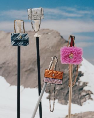 Kensington Micro Pink Fluffy Fabric & Leather Shoulder Bag