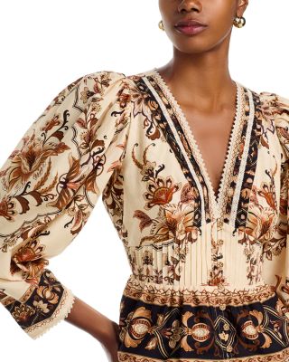 Majestic Garden Lace Puff Sleeve Cotton Top