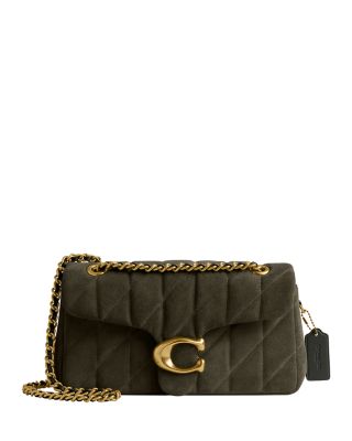 Tabby Small Olive Green Quilted Split Leather Shoulder Bag