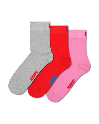 Solid Half Crew Socks, Pack of 3