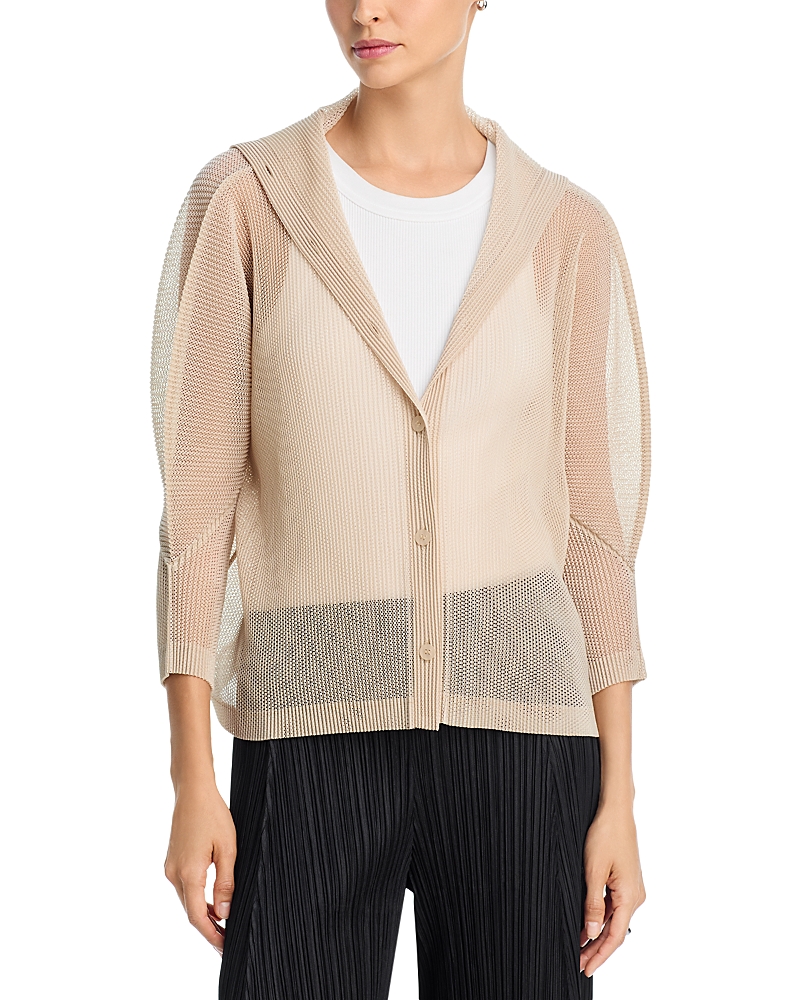 Issey Miyake Tatami Textured Cardigan In Neutral