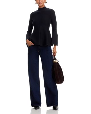 Mock Neck Bell Sleeve Top - Exclusive