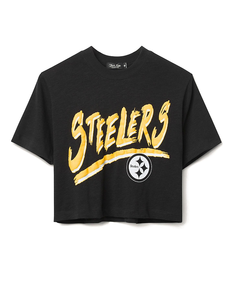 Junk Food Clothing Women's Nfl Pittsburgh Steelers Thrill Mock Neck Crop Tee