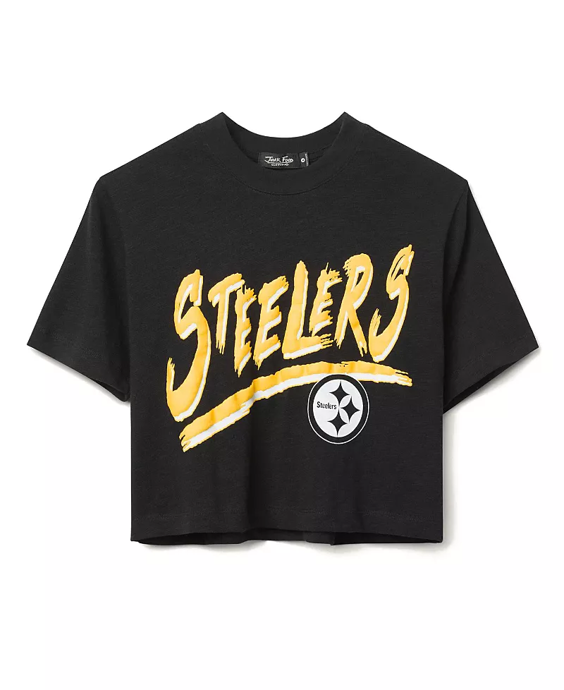 Junk Food Clothing Women's Nfl Pittsburgh Steelers Thrill Mock Neck Crop Tee