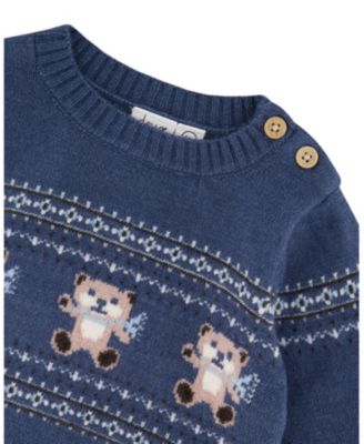 Boys' Knitted Jacquard Sweater and Pant Set - Baby