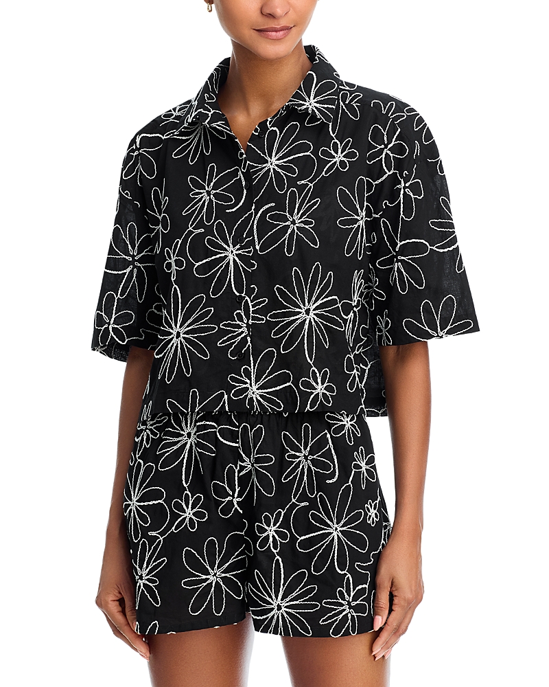 Solid & Striped The Ezra Embroidered Shirt In Black