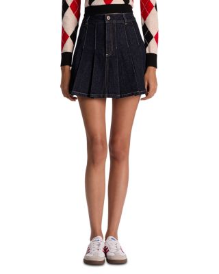 Suzie Pleated Denim Miniskirt