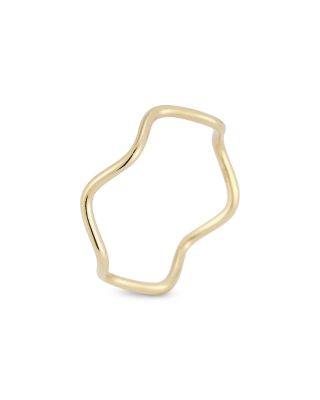 14K Yellow Gold Openwork Wave Ring