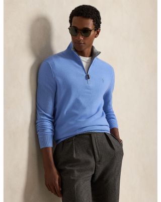 Cashmere Regular Fit Quarter Zip Mock Neck Sweater - Exclusive