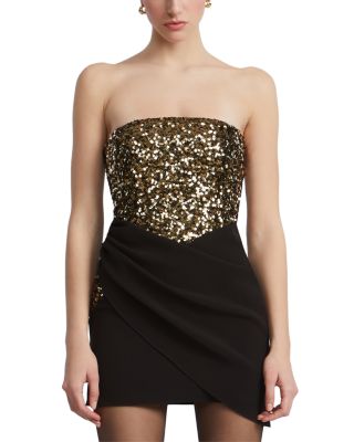 Strapless Sequined Mini Dress