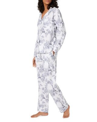 Woven Flannel Long Sleeve Long Pants Pajama Set