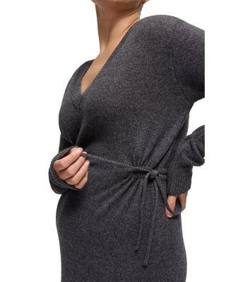 V Neck Sweater Maternity Dress