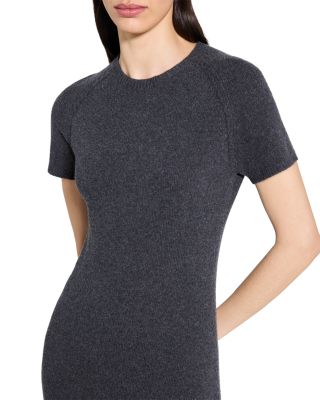 Raglan Sleeve Sweater Dress in Wool Blend