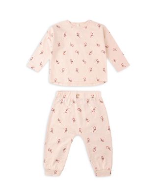 Girls' Candy Cane Print Long Sleeve Tee & Pants Set - Baby