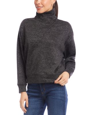 Long Sleeve Faux Wrap Turtleneck Sweater