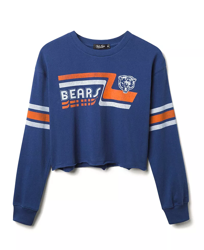 Junk Food Clothing Women's Nfl Chicago Bears Retro Crop Fleece