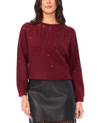 Sequinned Raglan Sleeve Sweater