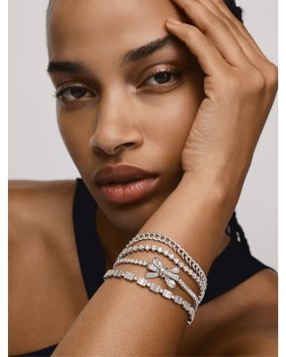 Diamond Bow Tennis Bracelet in 14K White Gold, 5.00 tcw